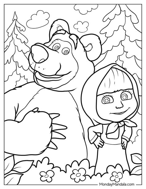 coloring pages masha and bear|masha drawing images.